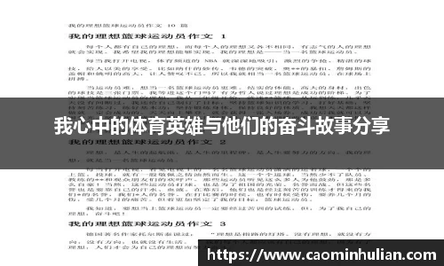 我心中的体育英雄与他们的奋斗故事分享